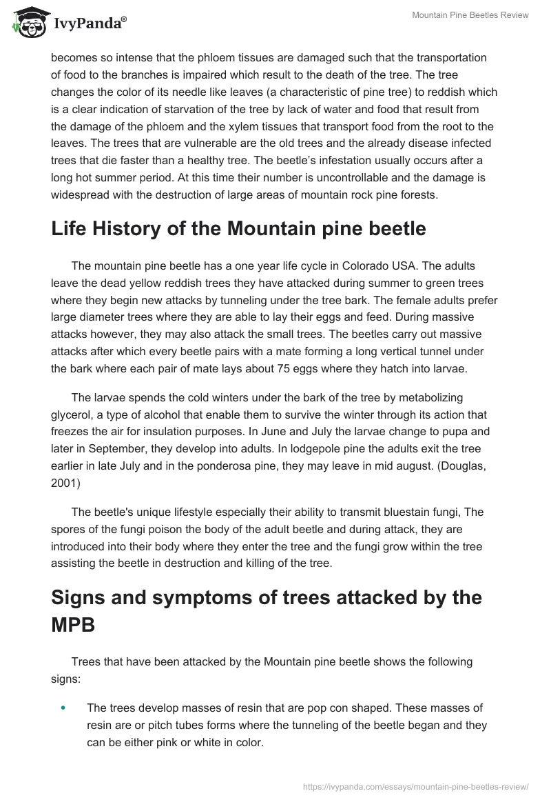 Mountain Pine Beetles Review. Page 2