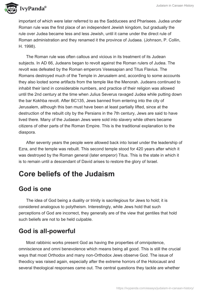Judaism in Canaan History. Page 3