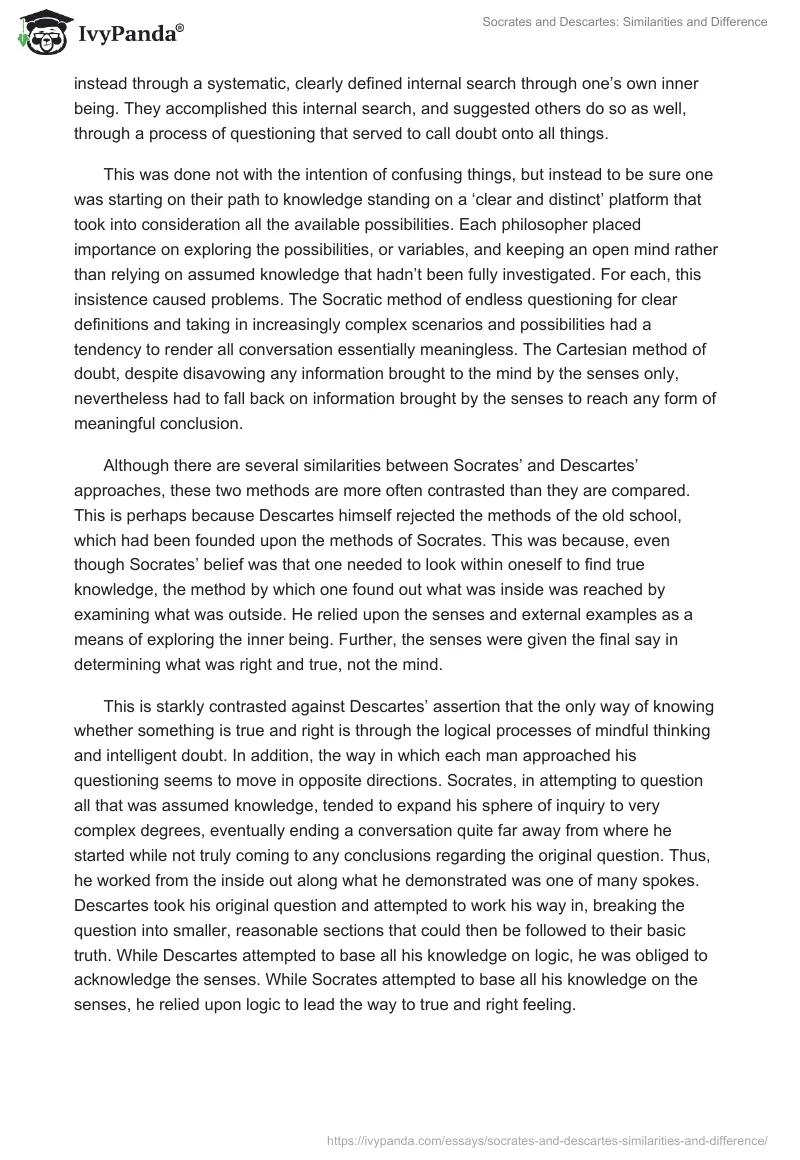 Socrates and Descartes: Similarities and Difference. Page 3