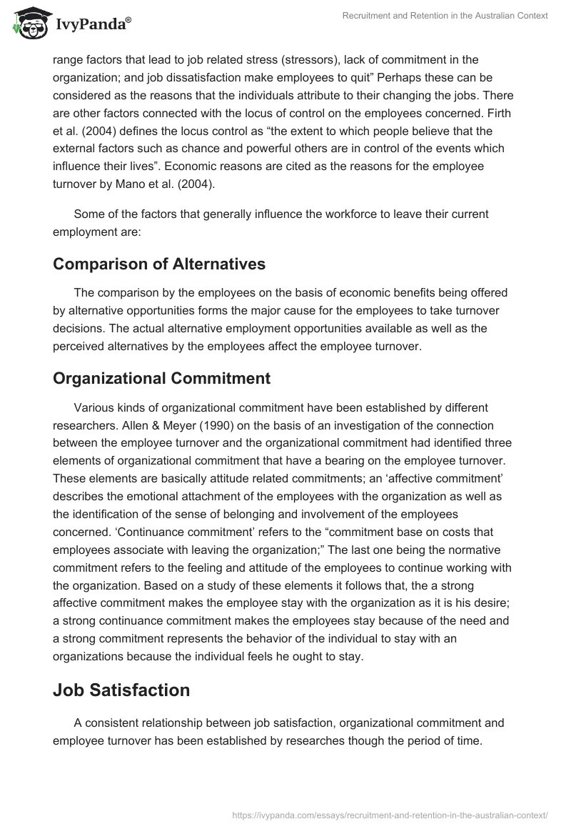 Recruitment and Retention in the Australian Context. Page 4