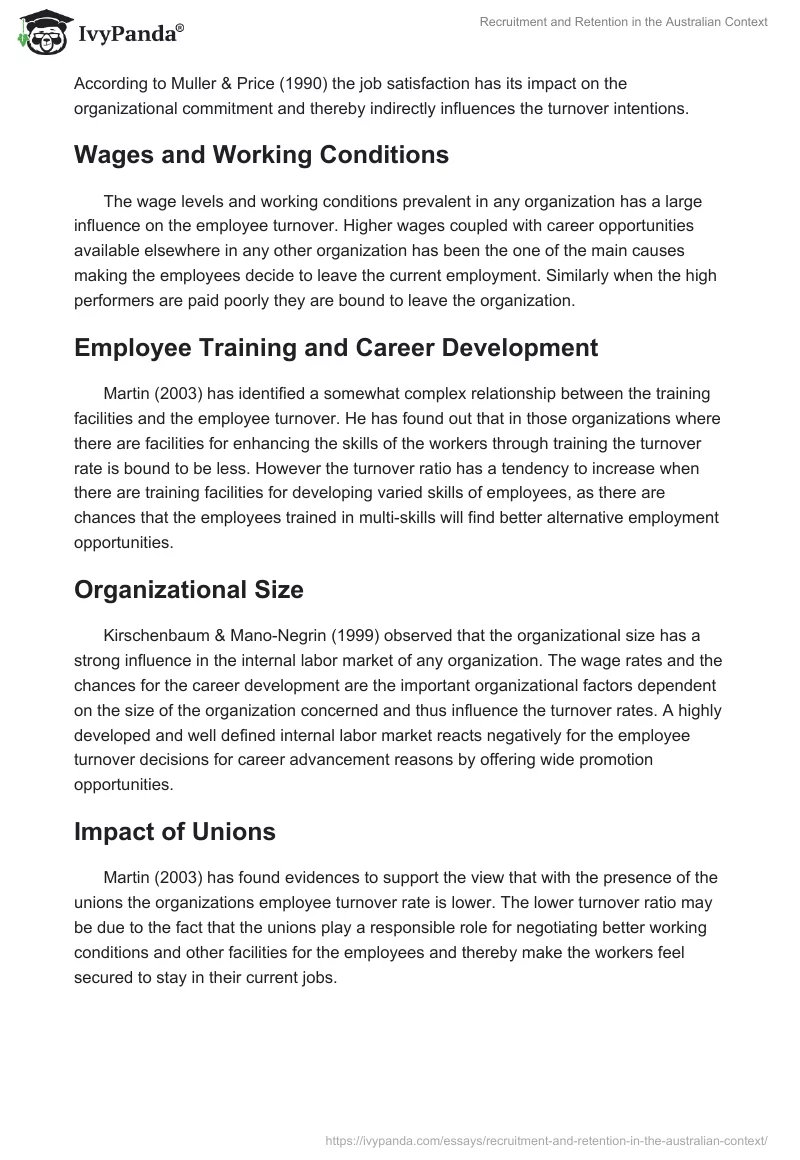 Recruitment and Retention in the Australian Context. Page 5