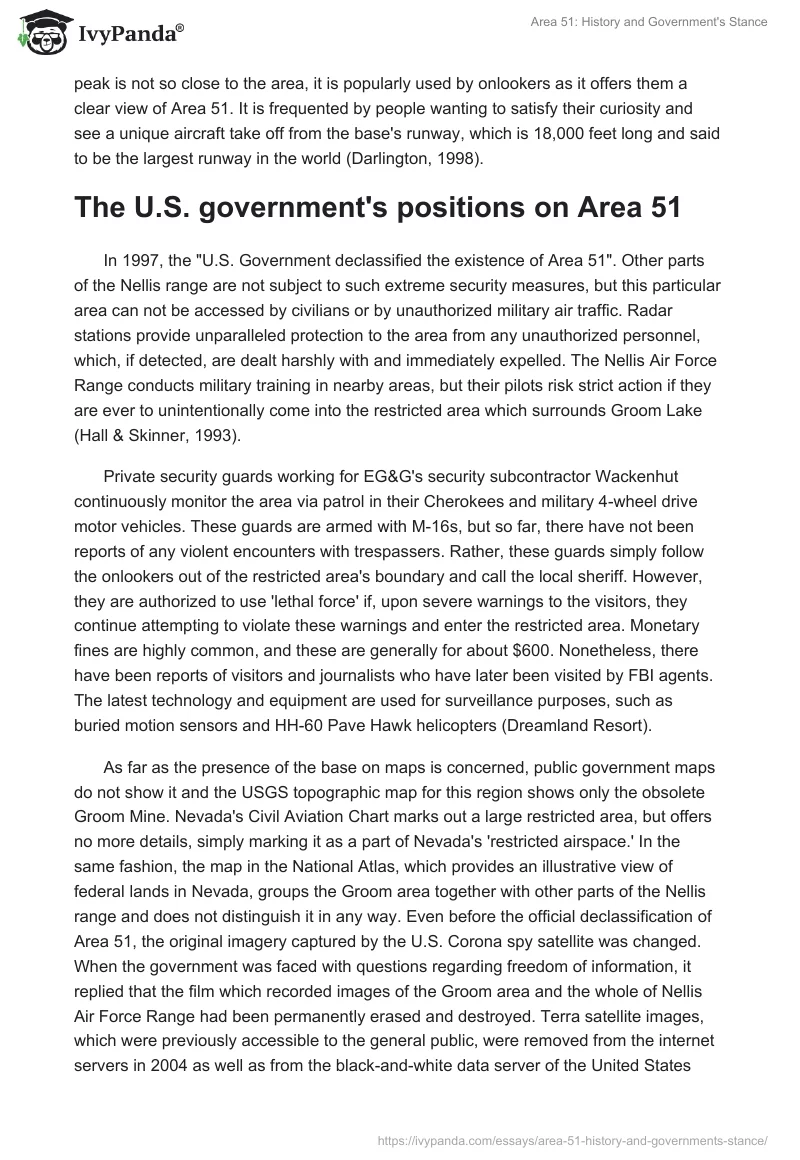 Area 51: History and Government's Stance. Page 5