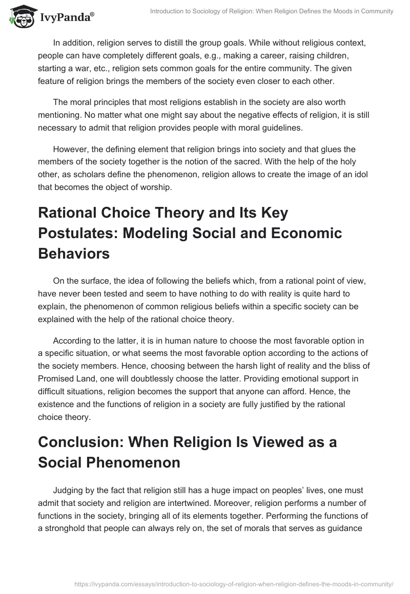 Introduction to Sociology of Religion: When Religion Defines the Moods in Community. Page 3