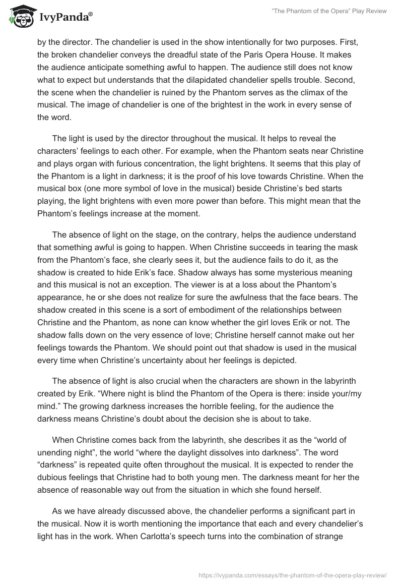 “The Phantom of the Opera” Play Review. Page 2