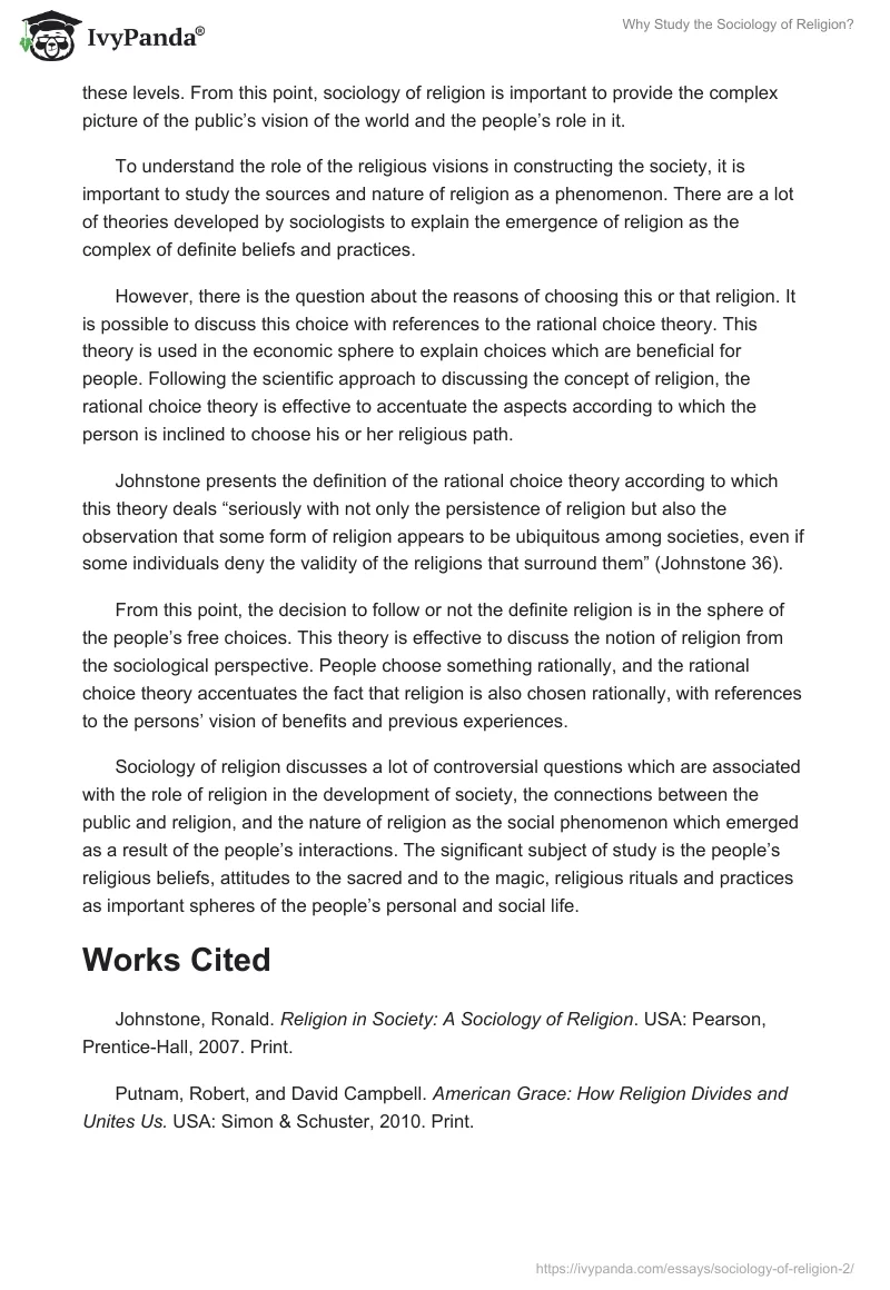 Why Study the Sociology of Religion?. Page 3