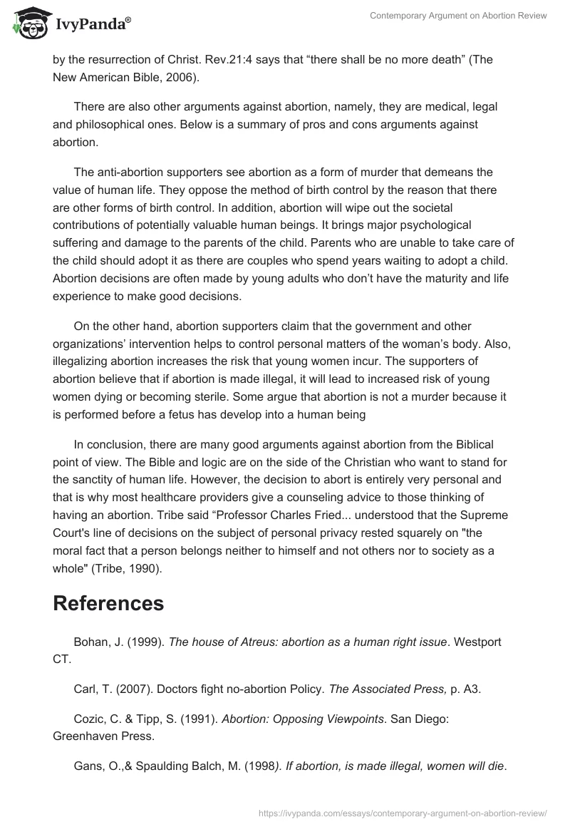 Contemporary Argument on Abortion Review. Page 4