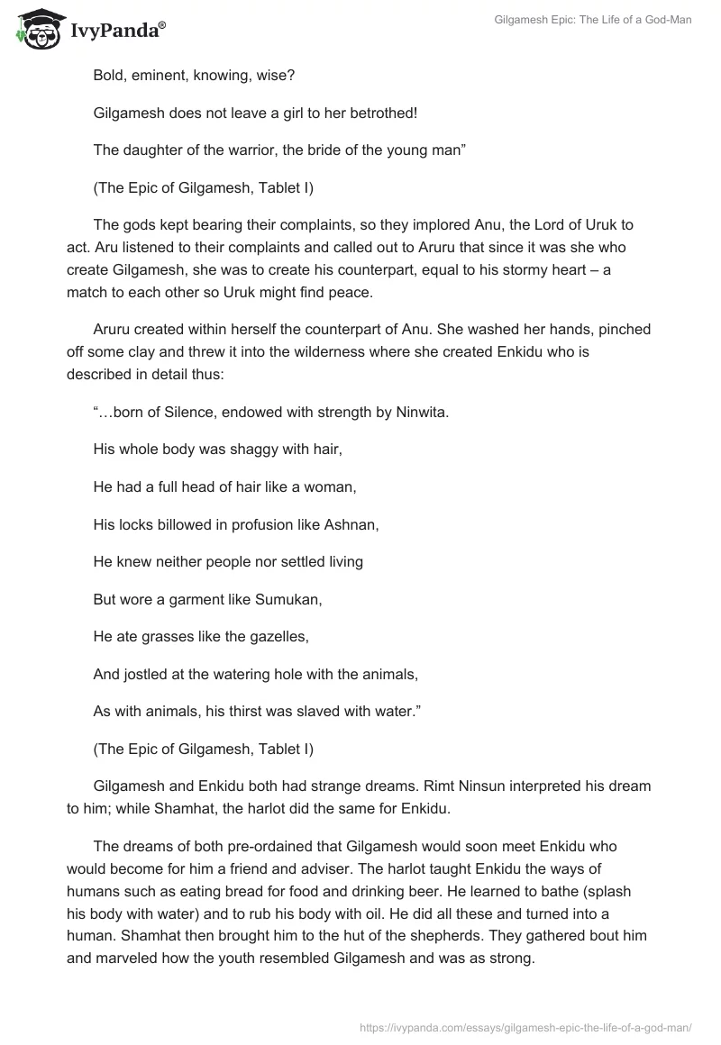Gilgamesh Epic: The Life of a God-Man. Page 3