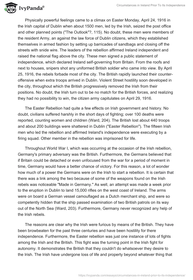 Circumstances in Ireland Prior To Its Independence. Page 2