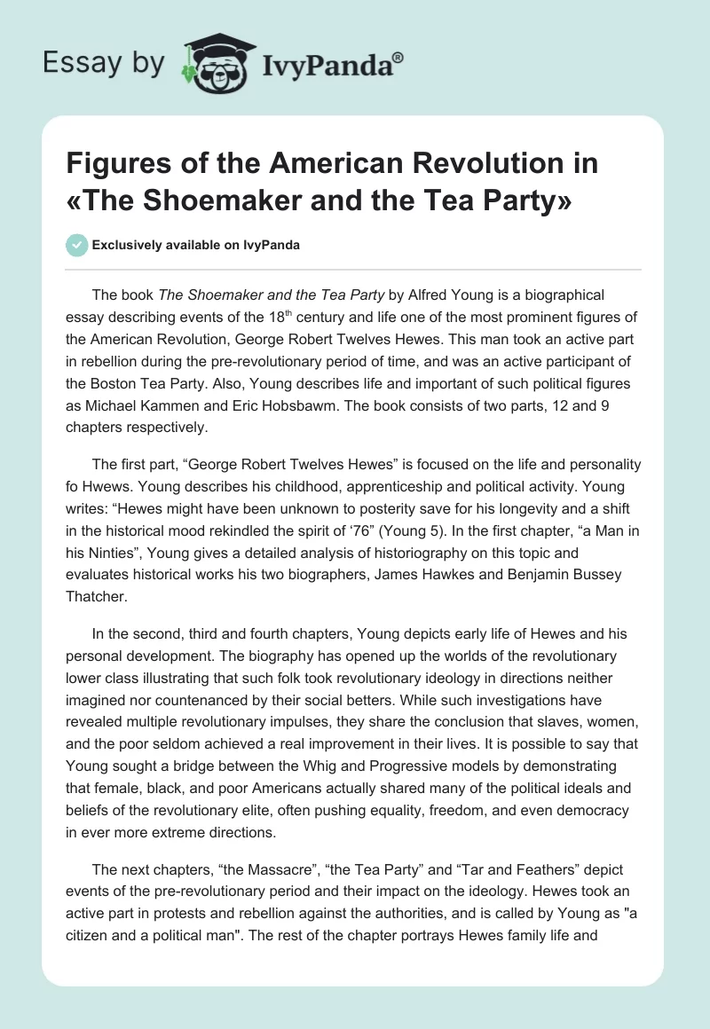 Figures of the American Revolution in «The Shoemaker and the Tea Party». Page 1