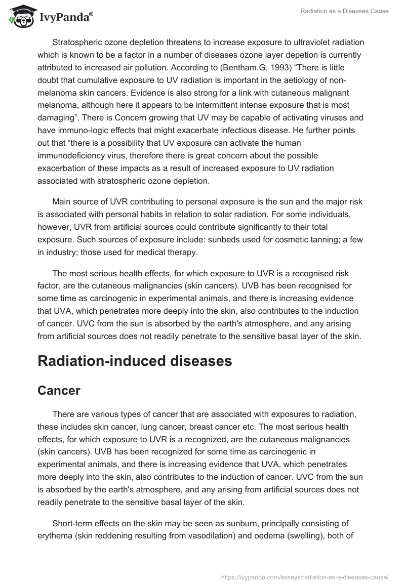 Radiation as a Diseases Cause. Page 2
