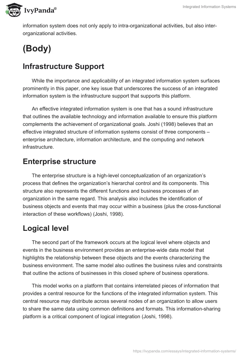 Integrated Information Systems. Page 4