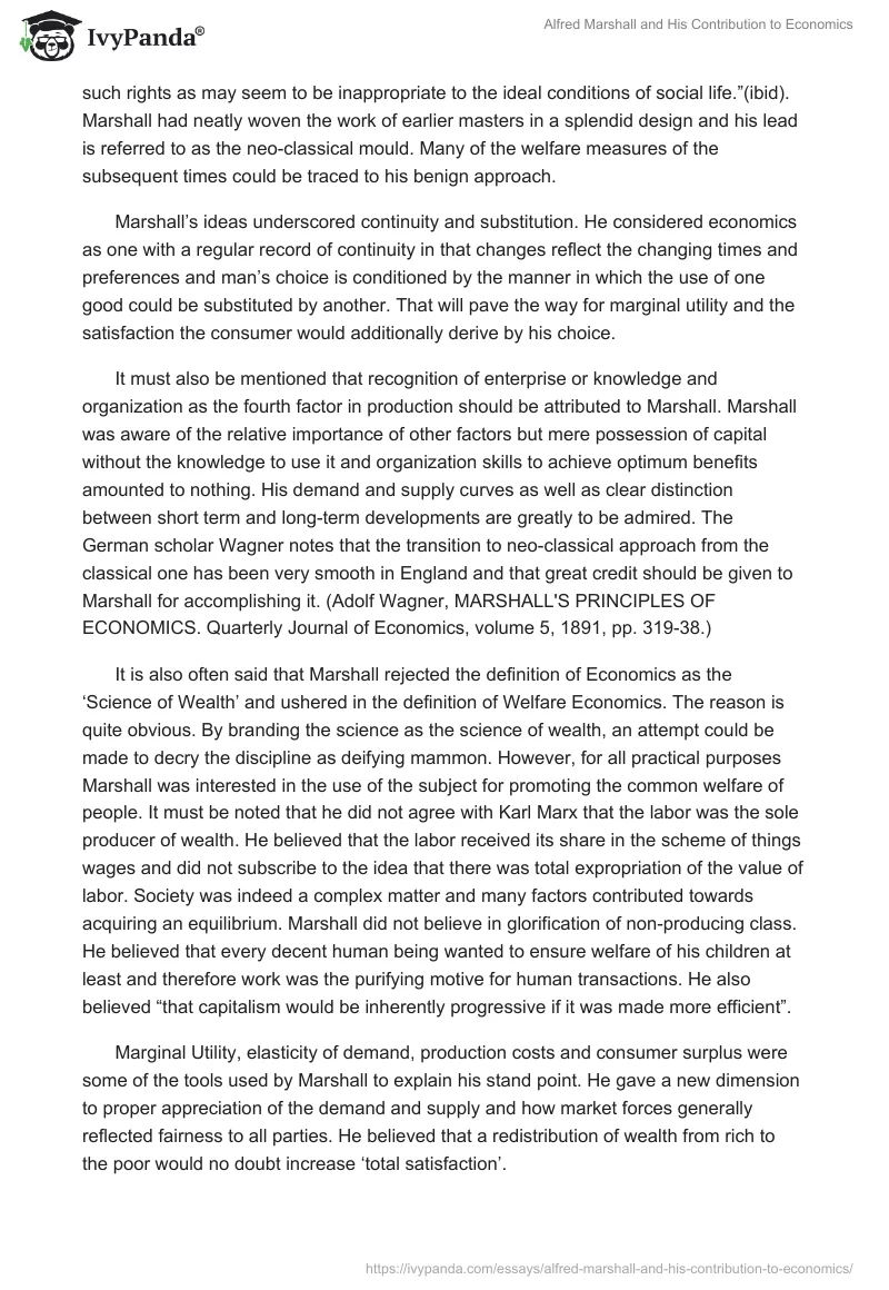 Alfred Marshall and His Contribution to Economics. Page 2