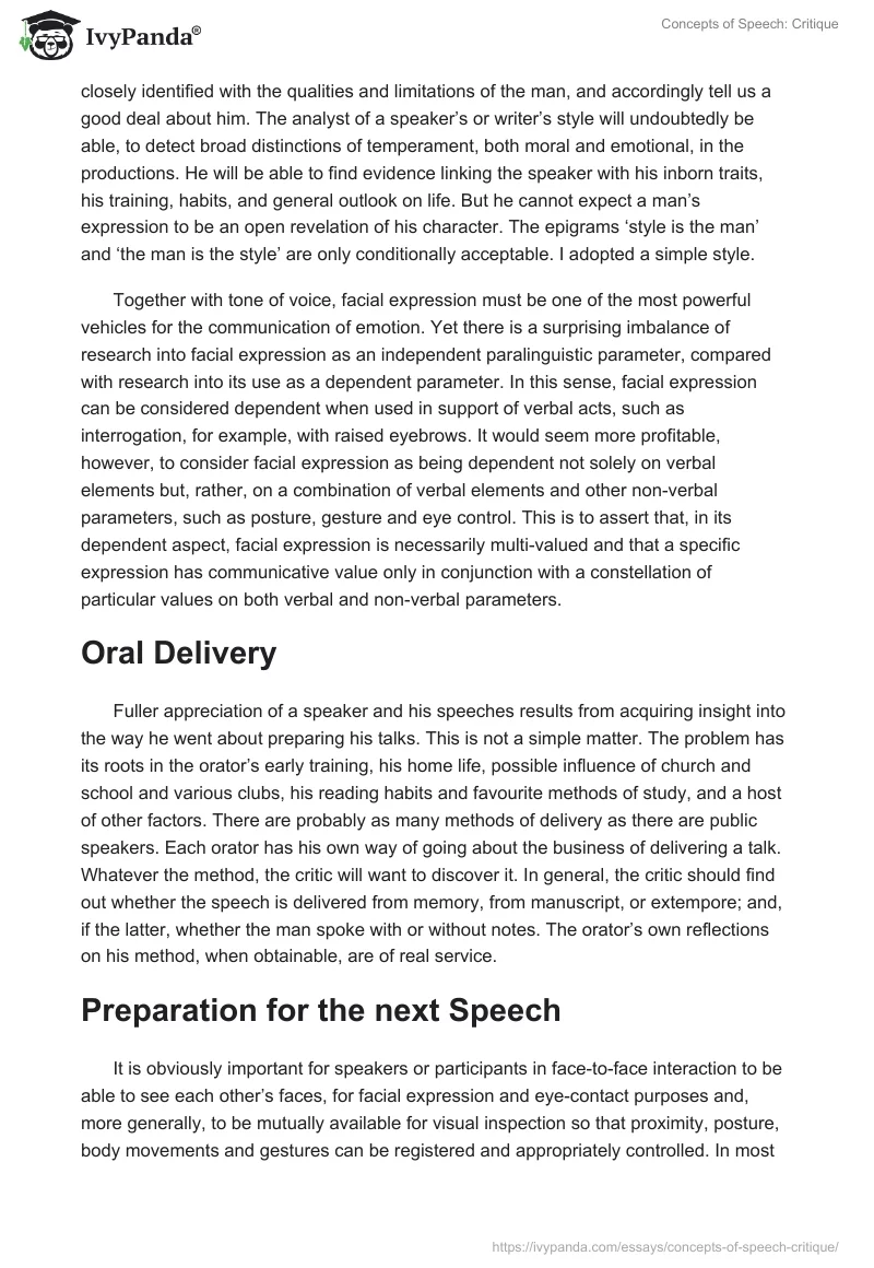 Concepts of Speech: Critique. Page 3