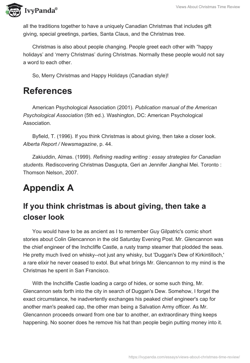 Views About Christmas Time Review. Page 3