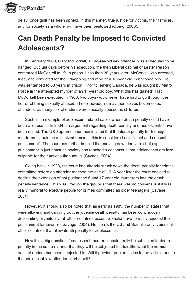 Should Juvenile Offenders Be Tried as Adults?. Page 5