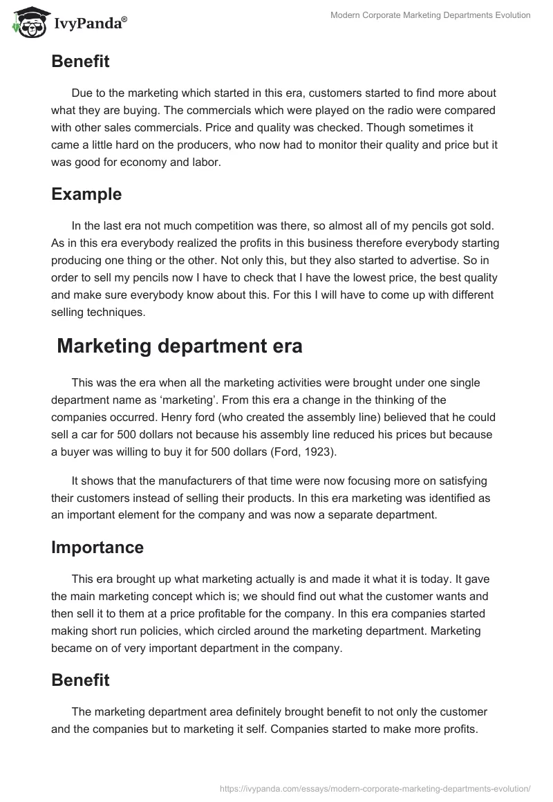 Modern Corporate Marketing Departments Evolution. Page 5