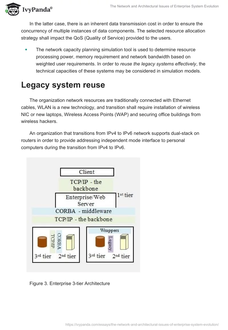 The Network and Architectural Issues of Enterprise System Evolution. Page 5