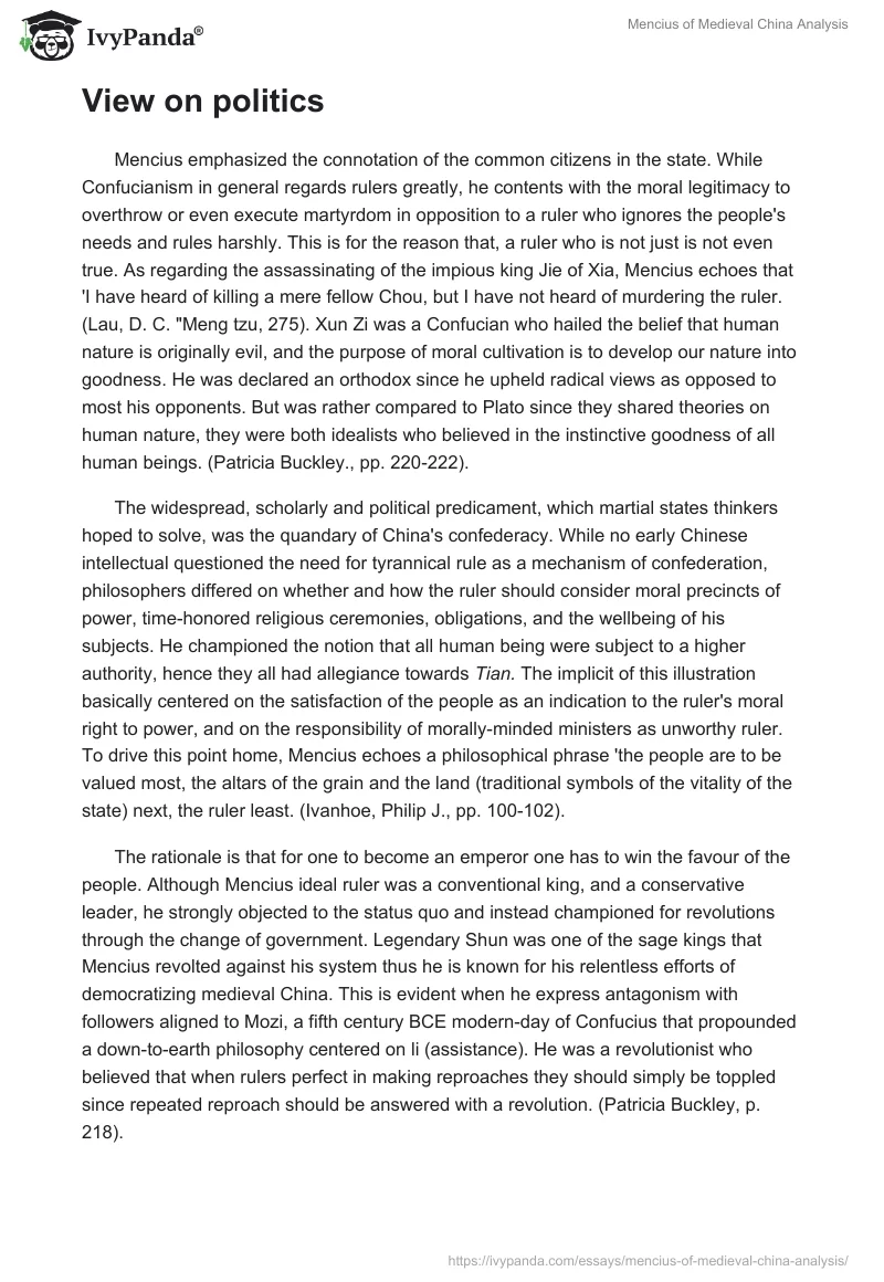 Mencius of Medieval China Analysis. Page 3
