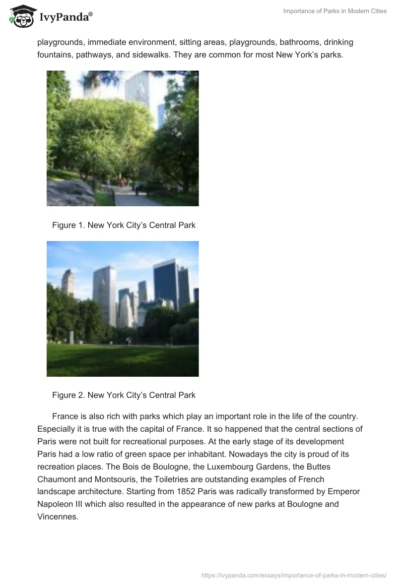 Importance of Parks in Modern Cities. Page 2