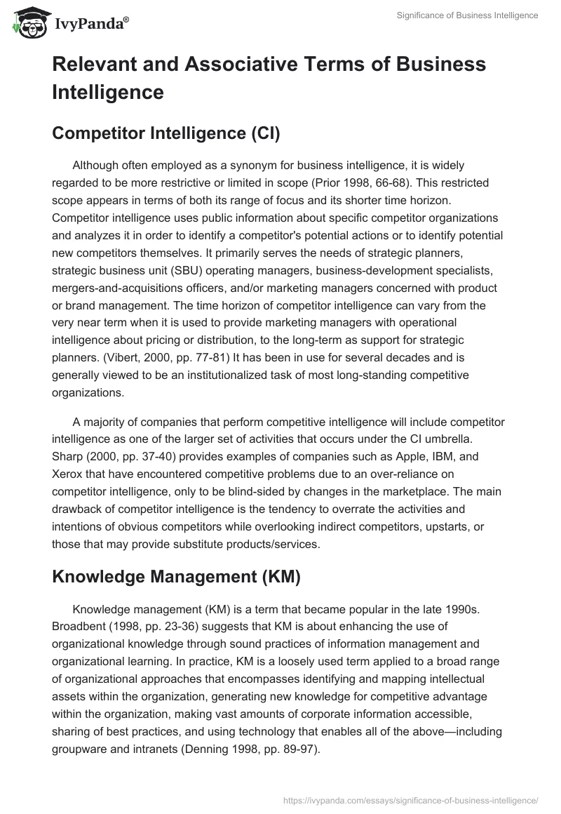 Significance of Business Intelligence. Page 3