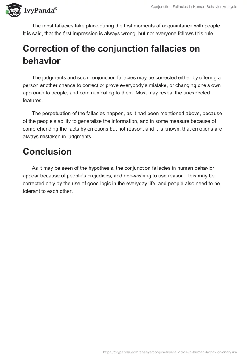 Conjunction Fallacies in Human Behavior Analysis. Page 2