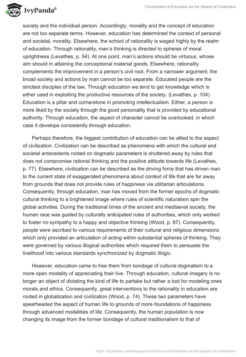 Contribution of Education as the Aspect of Civilization. Page 2