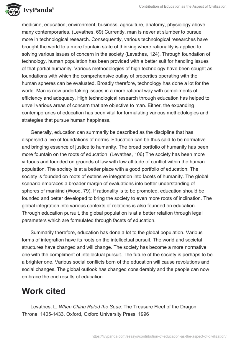 Contribution of Education as the Aspect of Civilization. Page 4