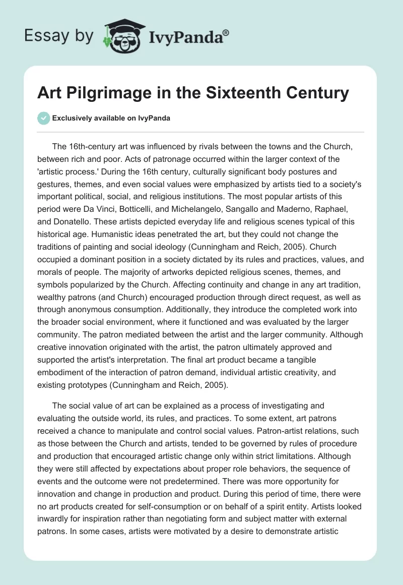Art Pilgrimage in the Sixteenth Century. Page 1