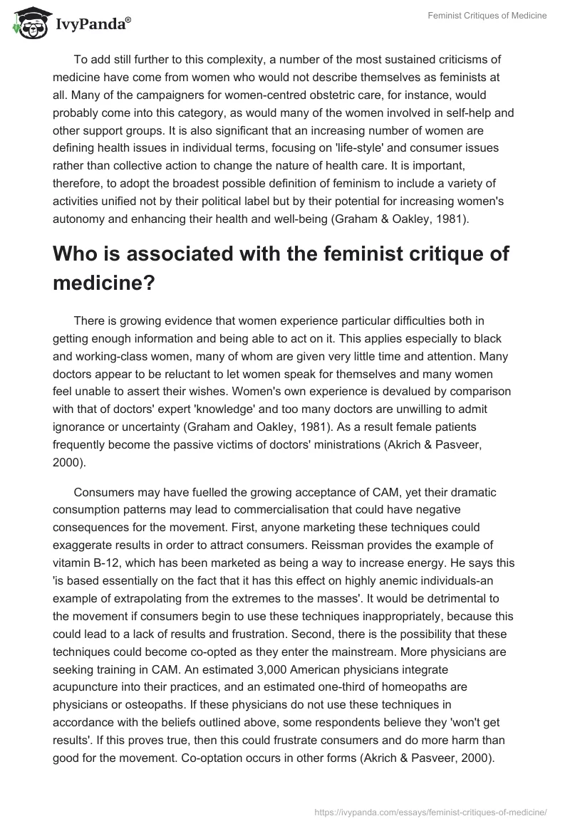 Feminist Critiques of Medicine. Page 2