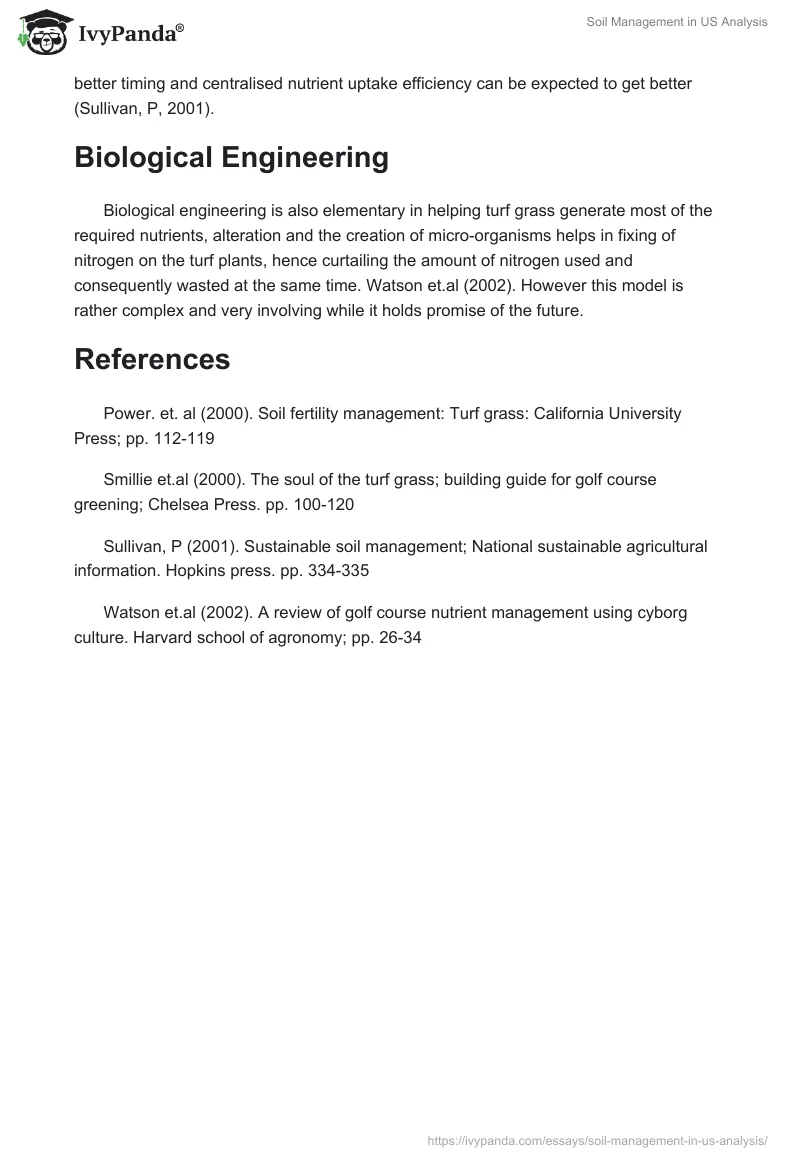 Soil Management in US Analysis. Page 4