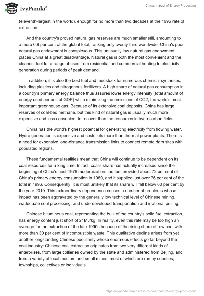 China: Impact of Energy Production. Page 4