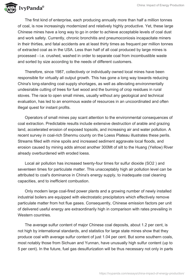 China: Impact of Energy Production. Page 5