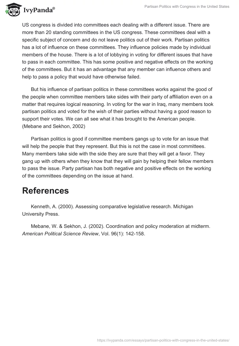 Partisan Politics With Congress in the United States. Page 2