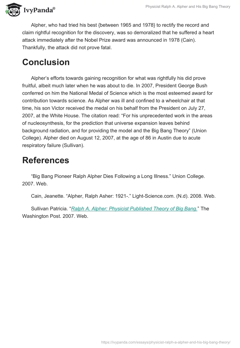 Physicist Ralph A. Alpher and His Big Bang Theory. Page 2