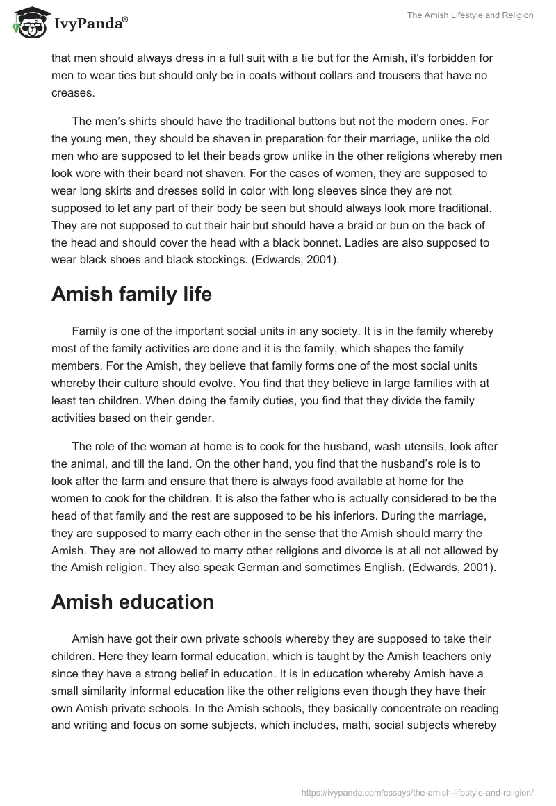 The Amish Lifestyle and Religion. Page 3