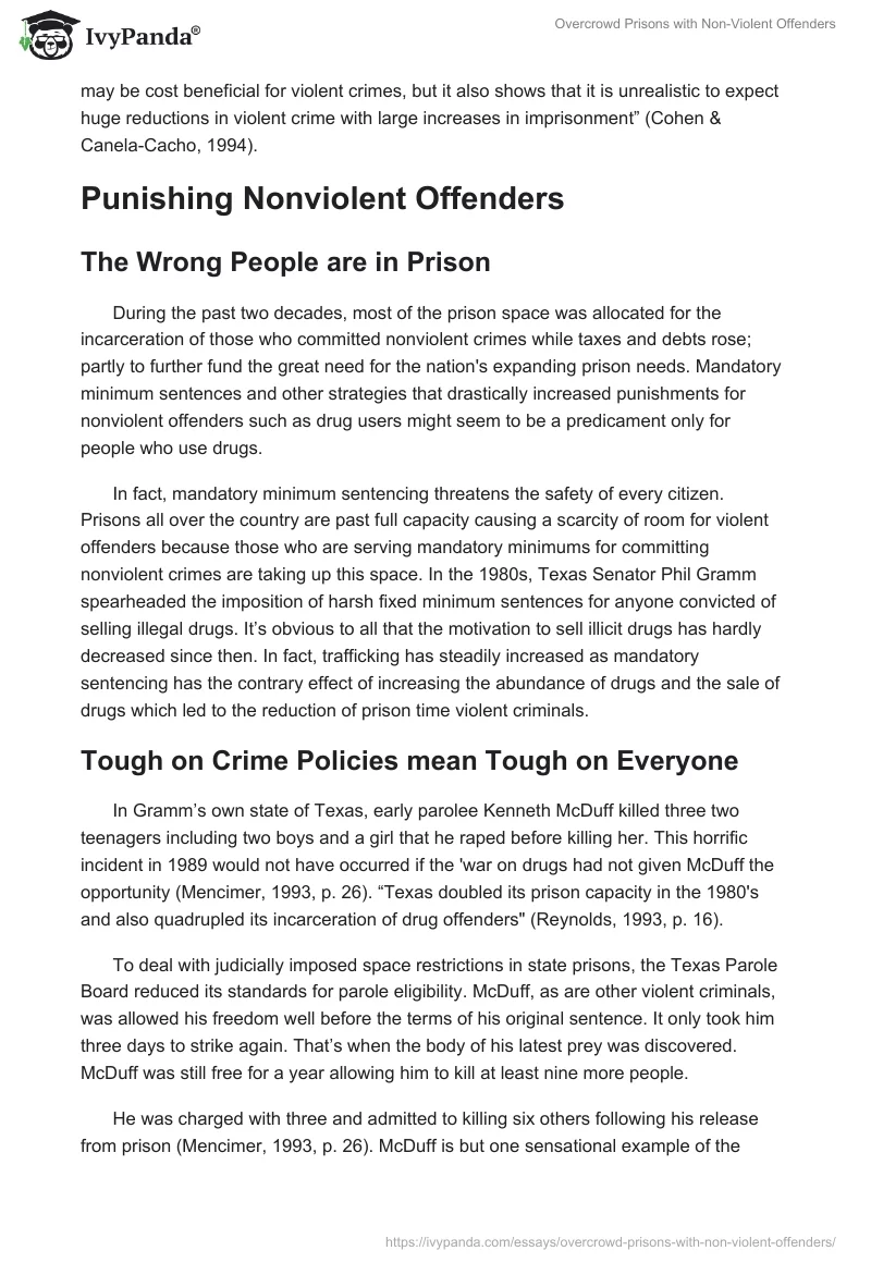 Overcrowd Prisons With Non-Violent Offenders. Page 3