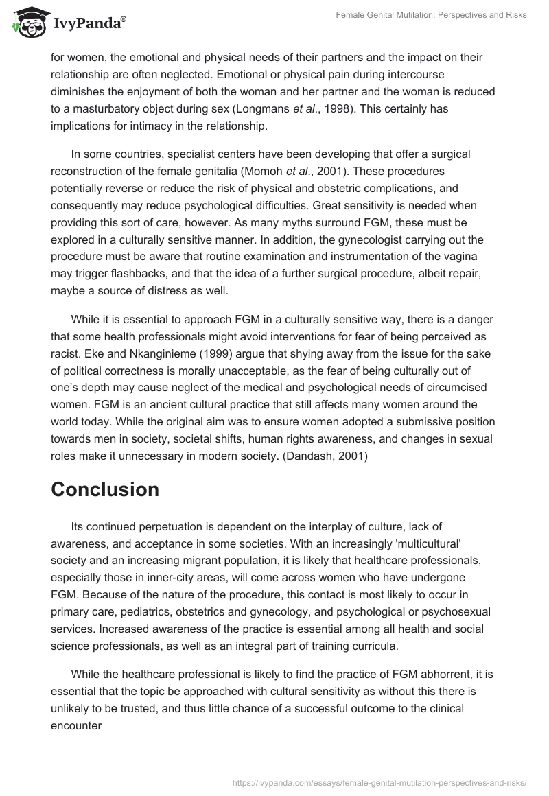 Female Genital Mutilation: Perspectives and Risks. Page 4
