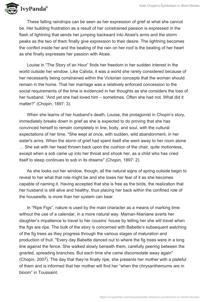 Kate Chopin’s Symbolism in Short Stories. Page 2