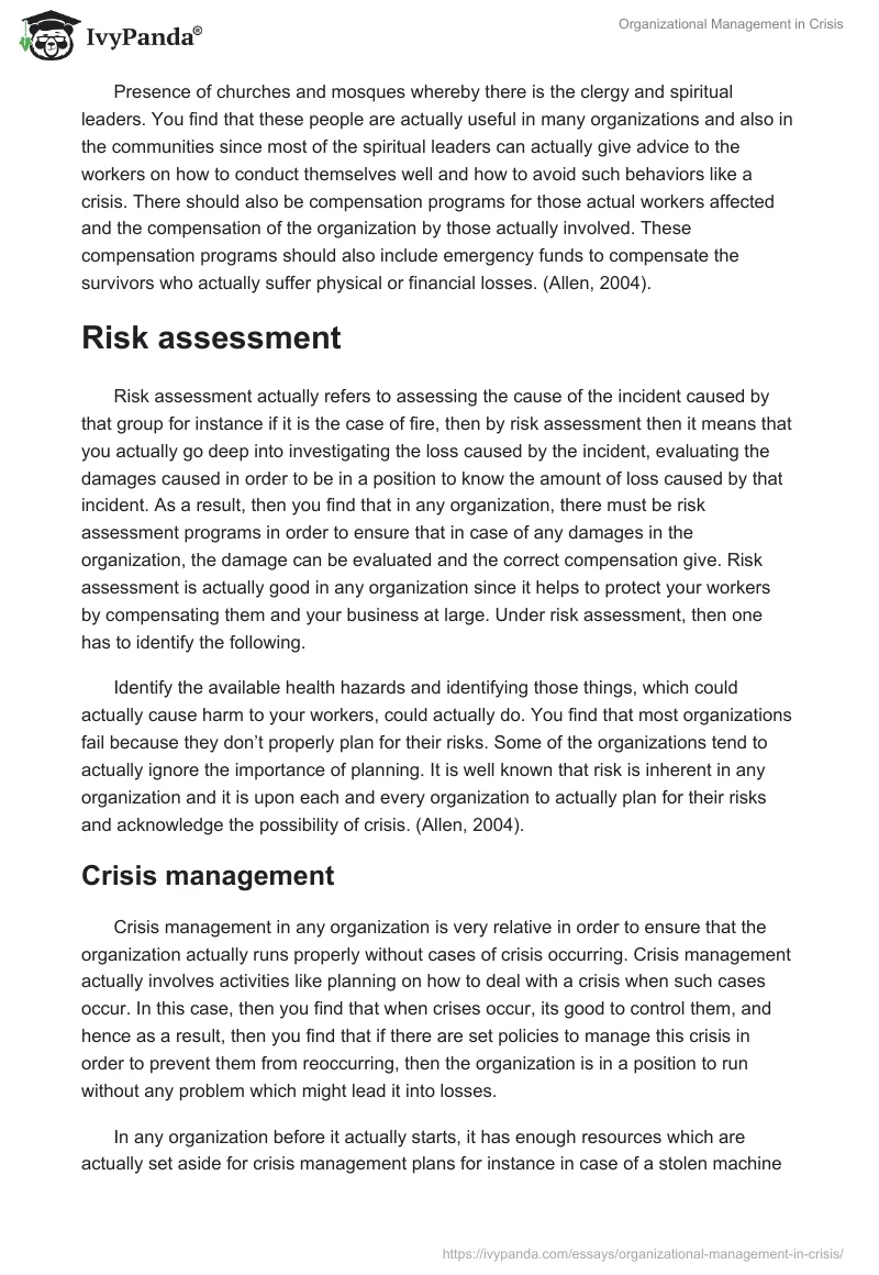 Organizational Management in Crisis. Page 3