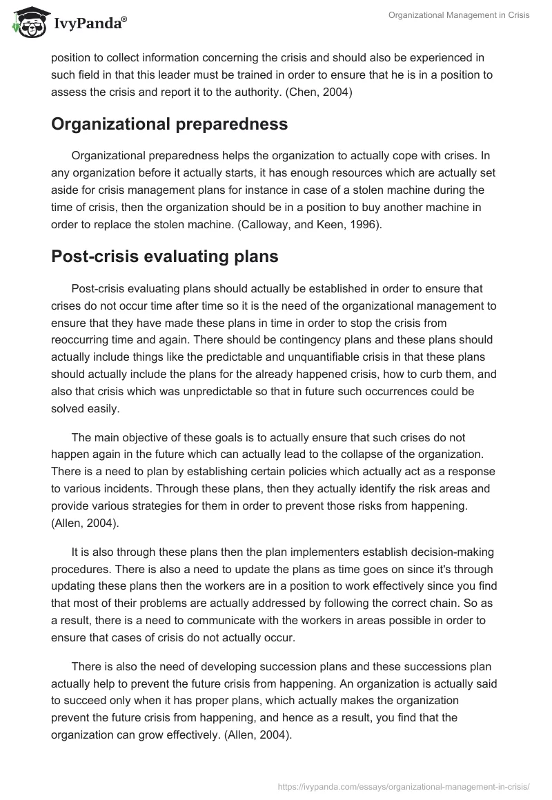Organizational Management in Crisis. Page 5