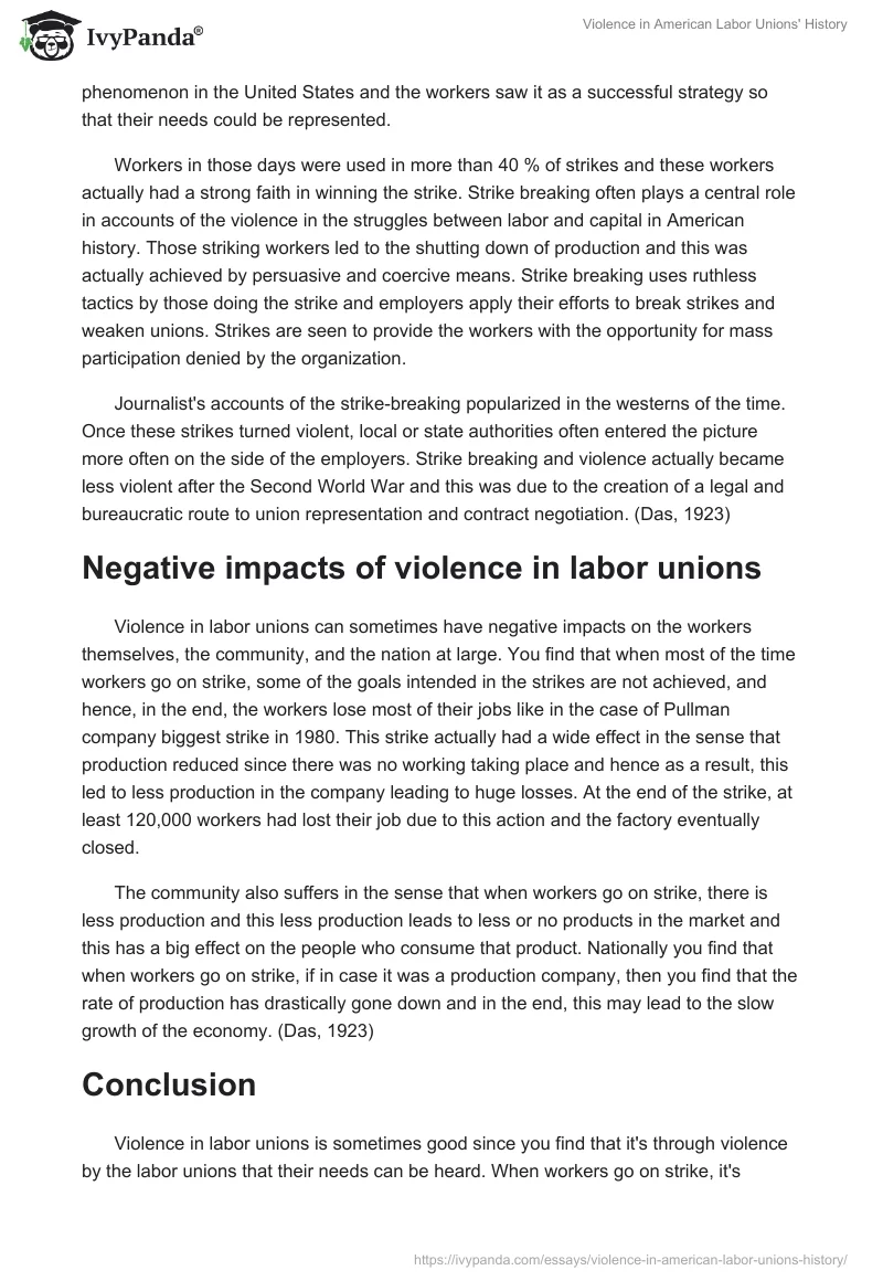 Violence in American Labor Unions' History. Page 4