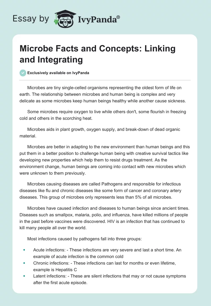Microbe Facts and Concepts: Linking and Integrating. Page 1
