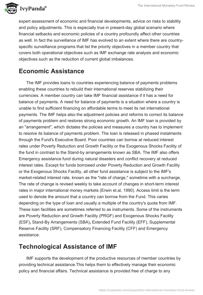 The International Monetary Fund Review. Page 2