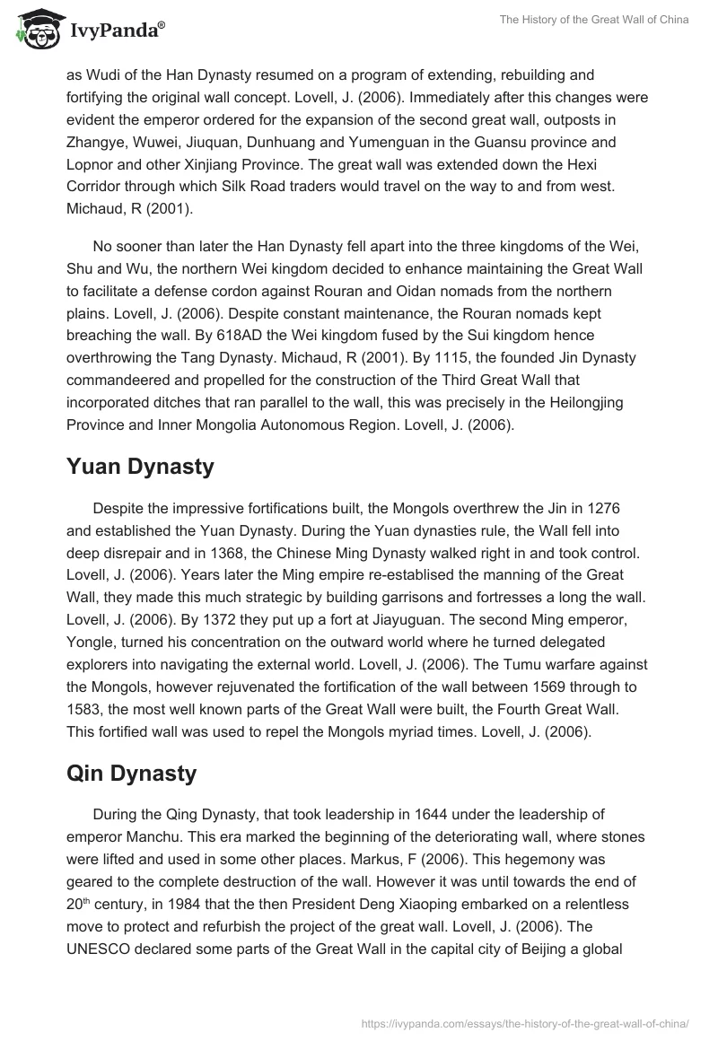 The History of the Great Wall of China. Page 2