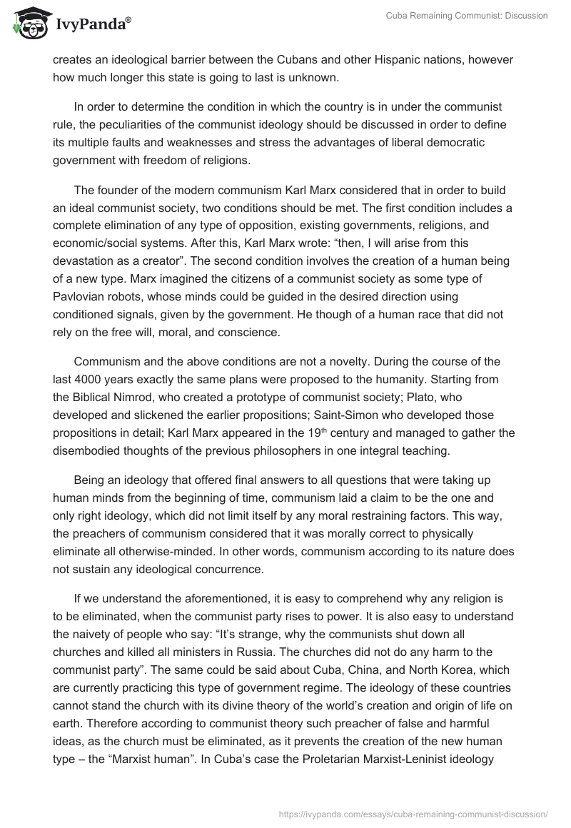 Cuba Remaining Communist: Discussion. Page 2