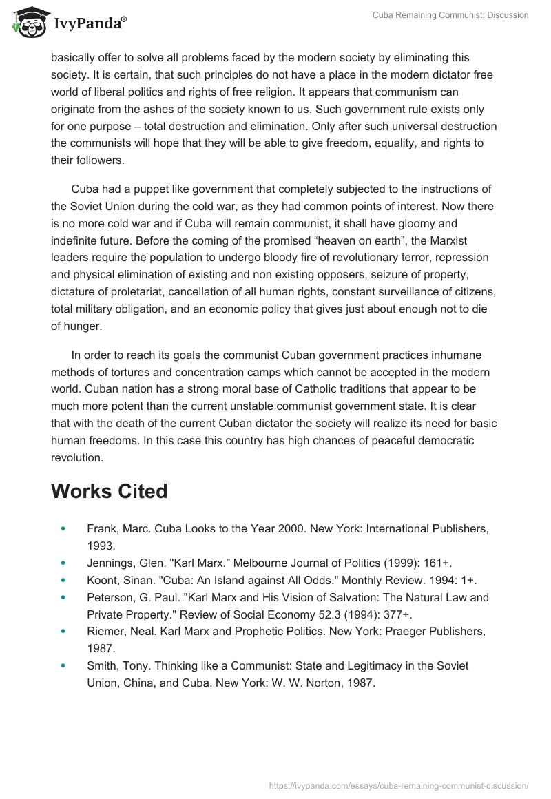 Cuba Remaining Communist: Discussion. Page 5