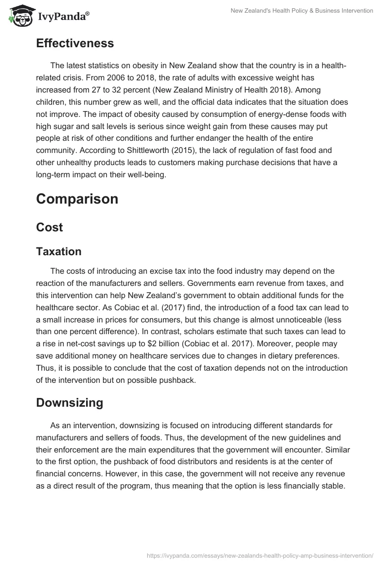 New Zealand's Health Policy & Business Intervention. Page 3