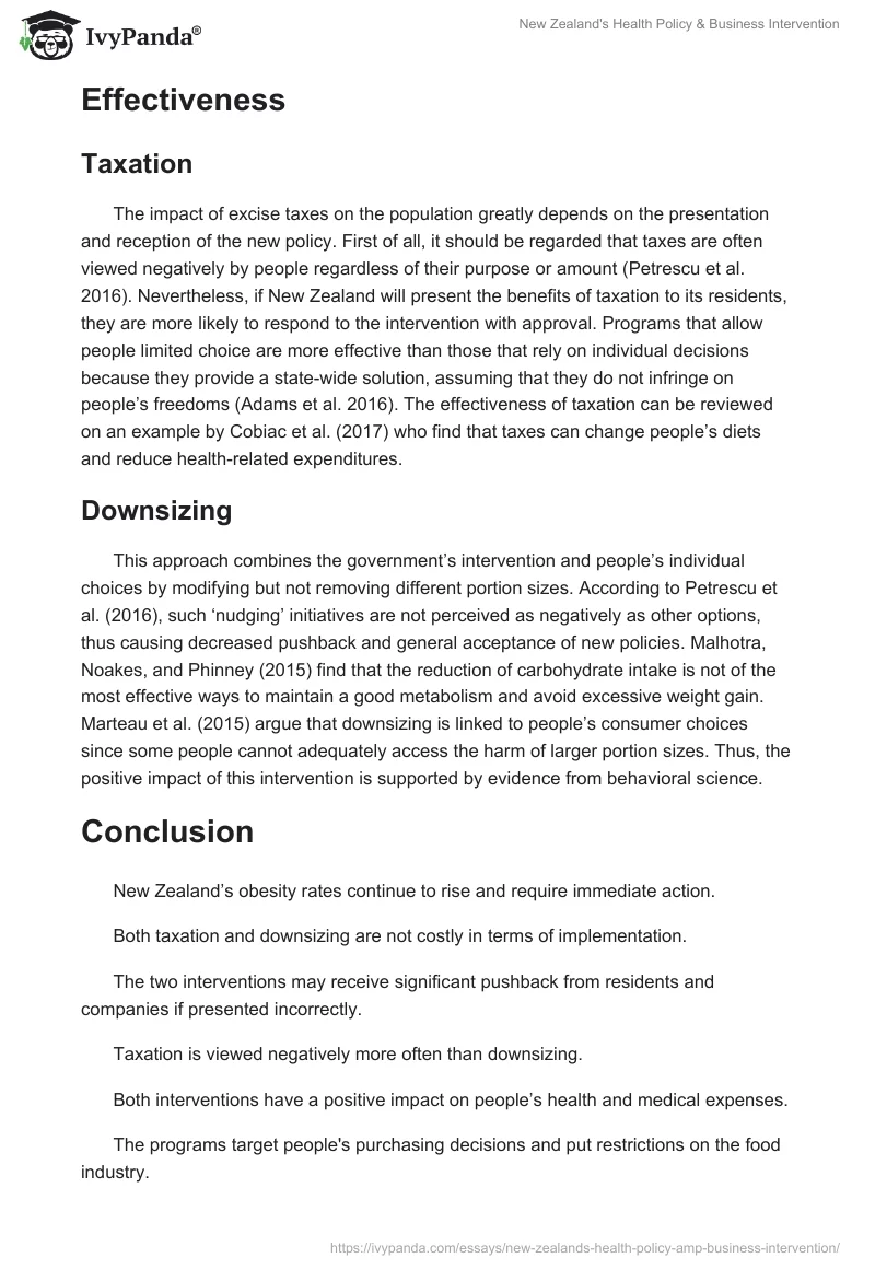 New Zealand's Health Policy & Business Intervention. Page 4
