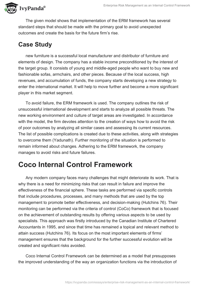 Enterprise Risk Management as an Internal Control Framework. Page 3