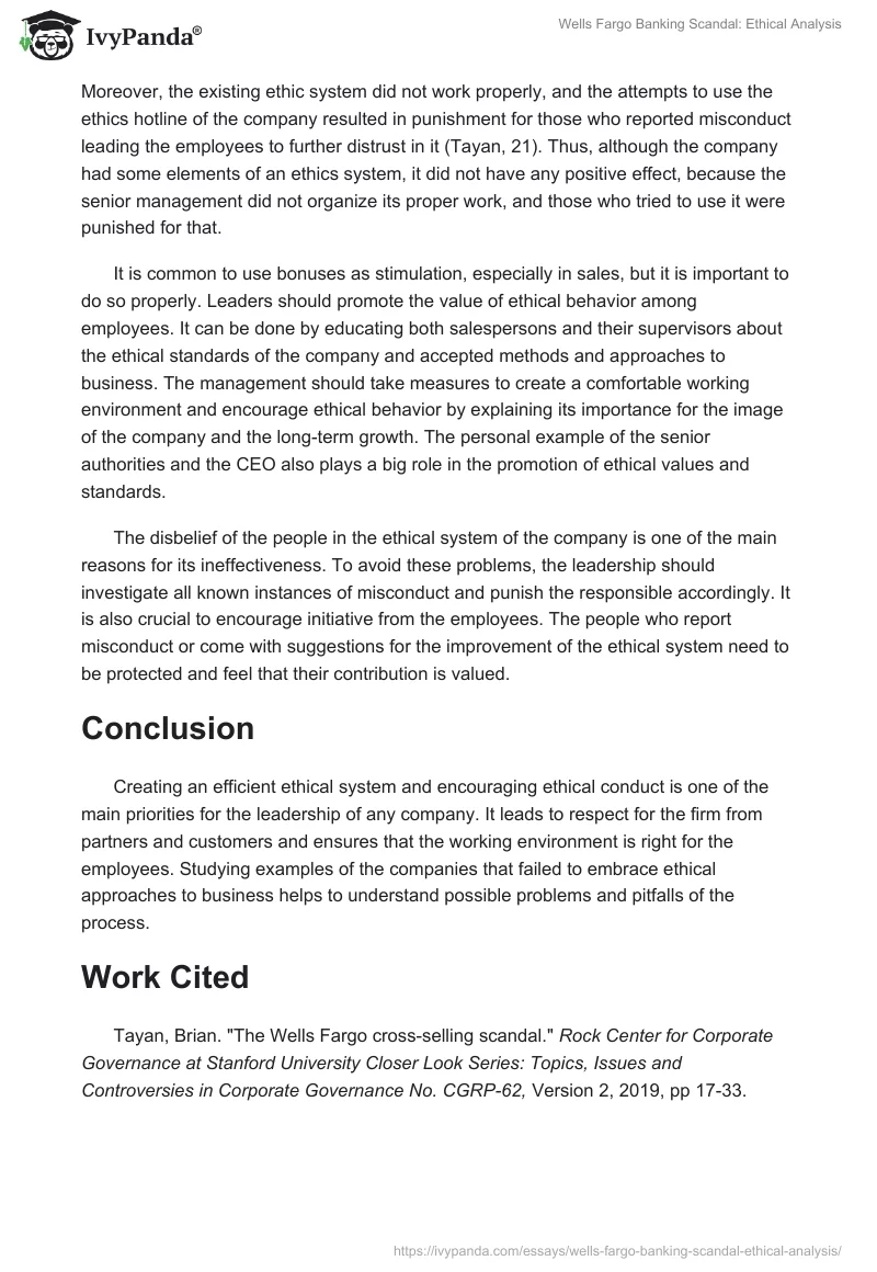 Wells Fargo Banking Scandal: Ethical Analysis. Page 2